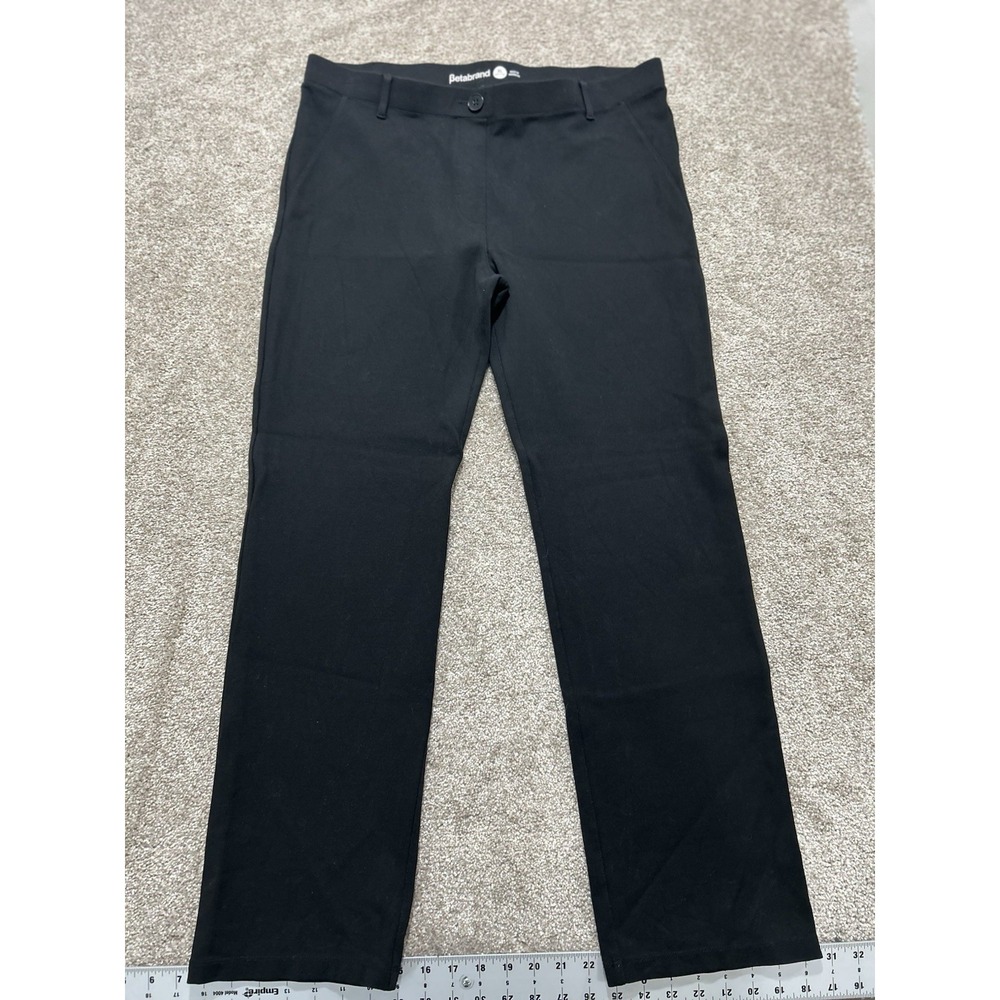 Betabrand Women's XL Petite Comfortable Dress Pant Black Stretch Straight Leg
